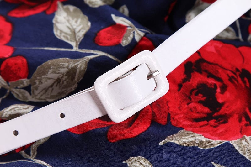 Bonny Billy Girls Vintage Floral Swing Kids Casual Dress with Belt 4-5 Years Floral Red - Image 5